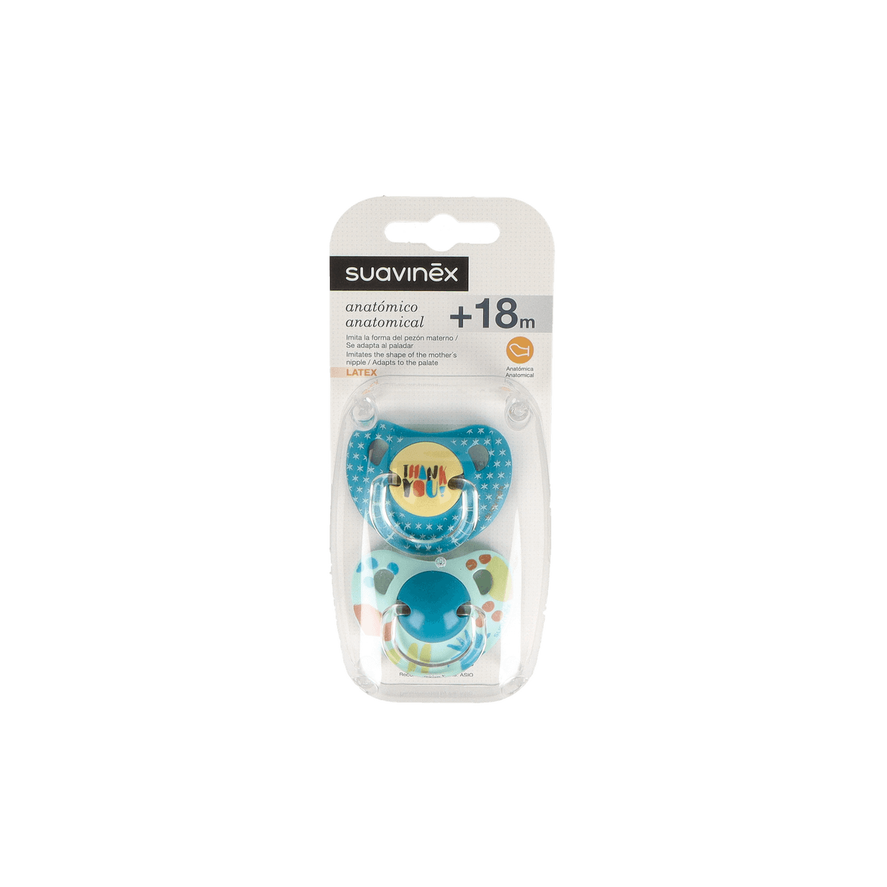Suavinex Chupete Látex Anatómico +18 Meses 2 Unidades